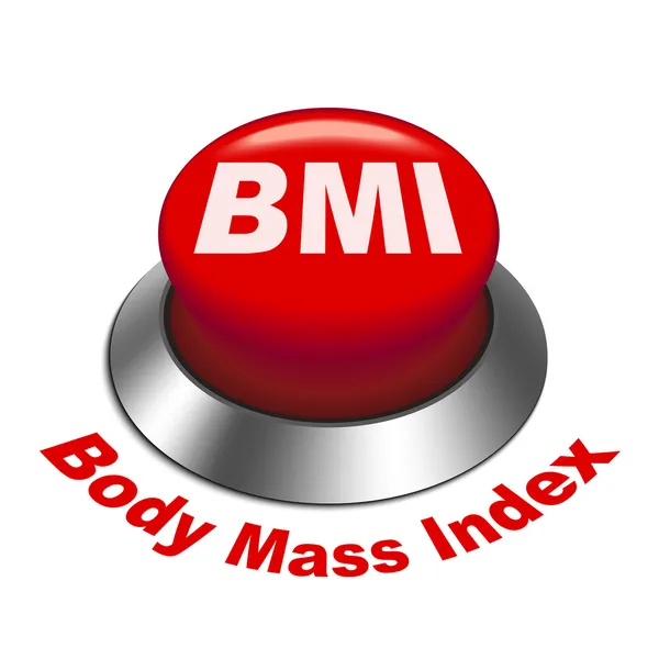 Bmi (ボディマス指数) ボタンの 3 d イラストレーション — ストックベクタ