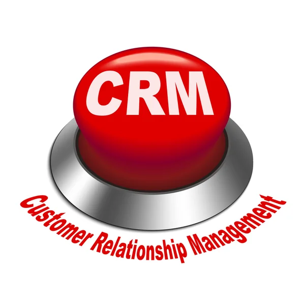 Illustration 3D du bouton crm (Customer Relationship Management) — Image vectorielle