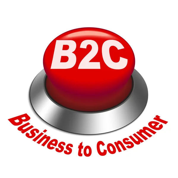 B2c の 3 d イラストレーション （消費者ビジネス) ボタン — ストックベクタ