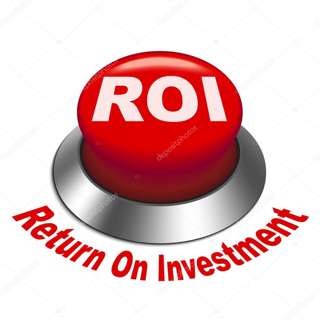 3d illustration of roi (return on investment) button