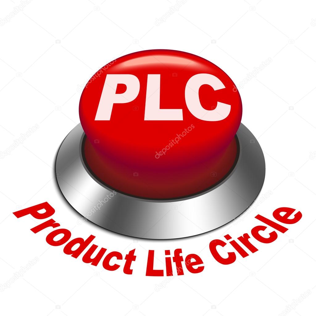 3d illustration of PLC ( Product Life cycle ) button