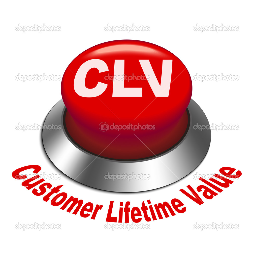 3d illustration of clv - customer lifetime value button