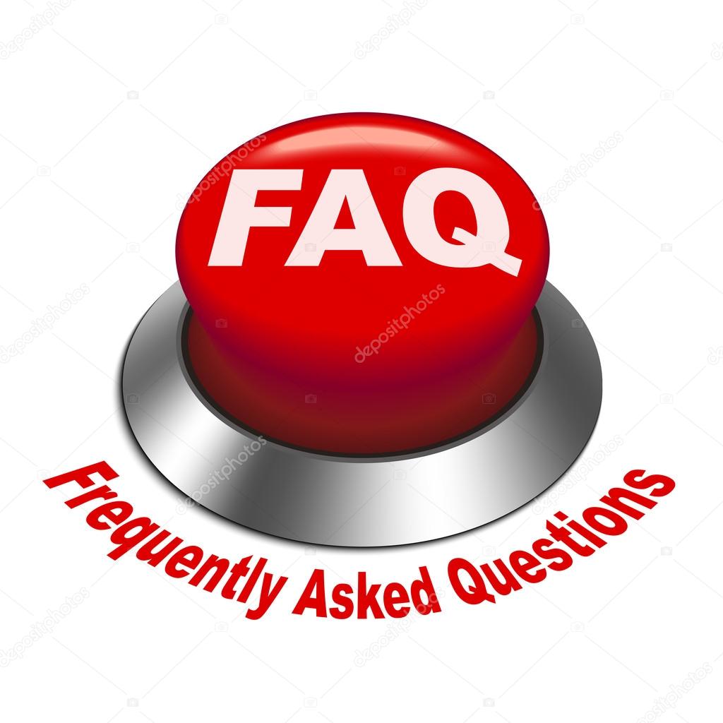3d illustration of faq (frequently asked questions) button
