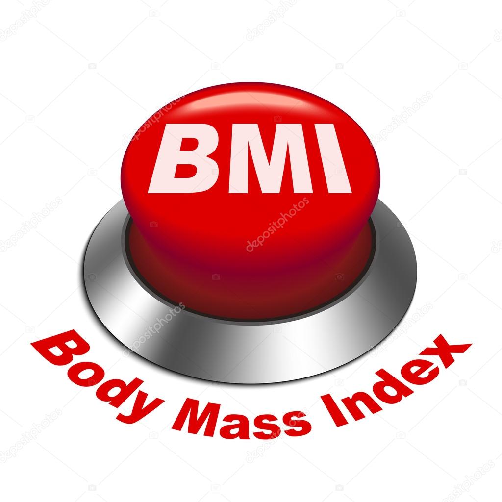 3d illustration of BMI ( Body Mass Index) button