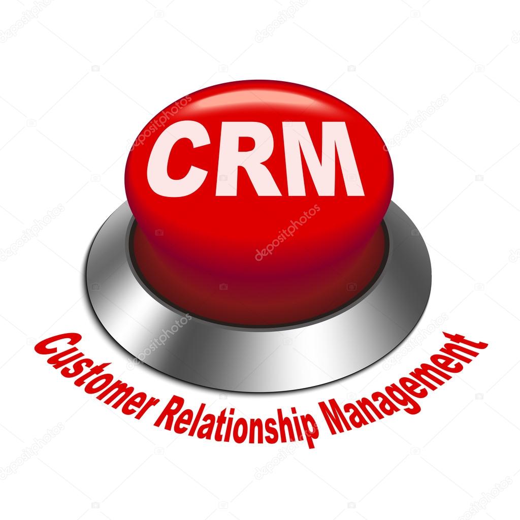 3d illustration of crm (Customer Relationship Management) button