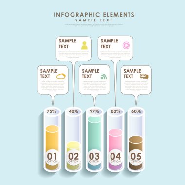 soyut 3d tube bar grafiği infographics