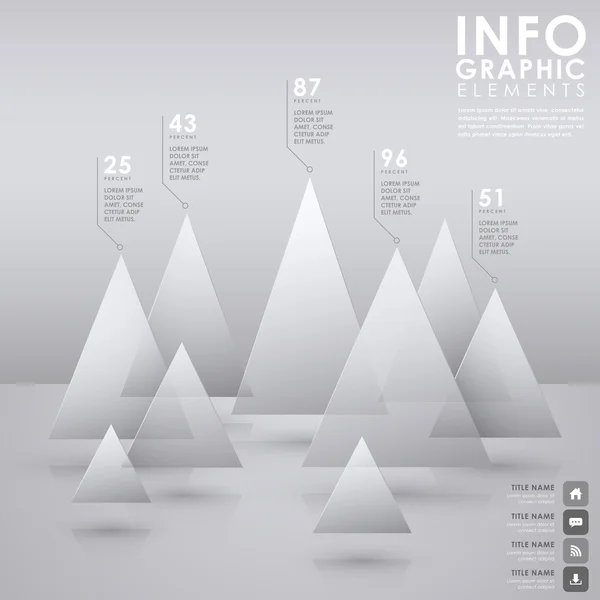 Infografías abstractas de cartas piramidales — Archivo Imágenes Vectoriales