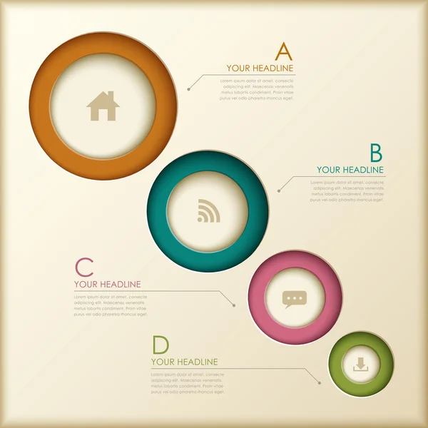 Abstrakte 3D-Ring-Infografiken — Stockvektor