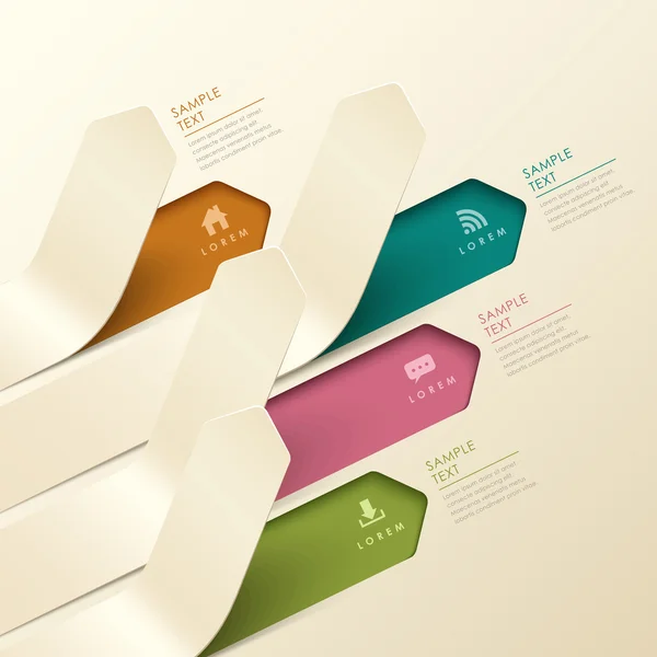 Abstrakt 3d origami banner infographics — Stock vektor