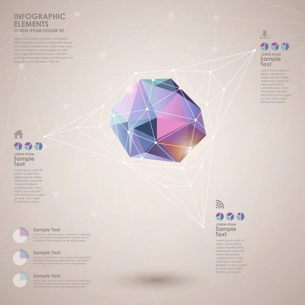 Abstrakte Infografiken im Low-Poly-Stil — Stockvektor