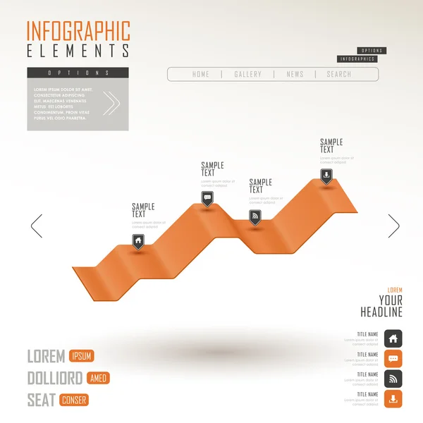 Resumo 3d fluxograma escada infográficos — Vetor de Stock