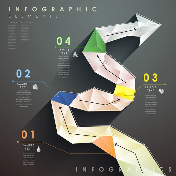 Infografías abstractas de diagrama de flujo de estilo plano — Archivo Imágenes Vectoriales