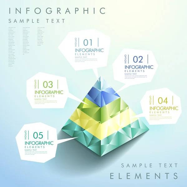 Infográficos de pirâmide abstrata — Vetor de Stock