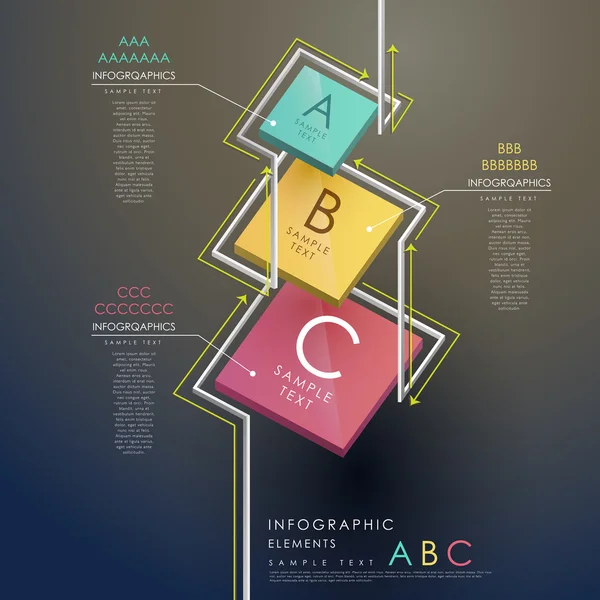 Abstrakcyjna infografika znacznika 3D — Wektor stockowy