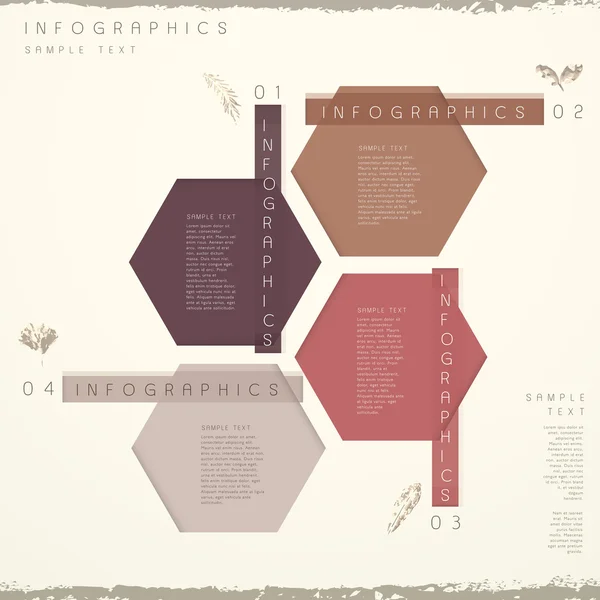 Klassisk stil abstrakt hexagon tag infographics — Stockový vektor