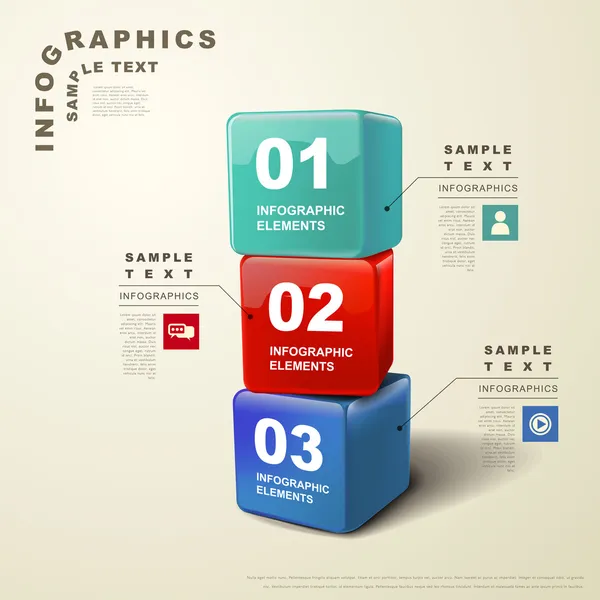 Abstrakte 3D-Würfel-Infografiken — Stockvektor