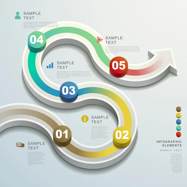 Resumo 3d flecha fluxograma infográficos — Vetor de Stock