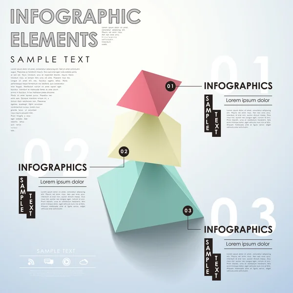 Infografías piramidales abstractas — Archivo Imágenes Vectoriales