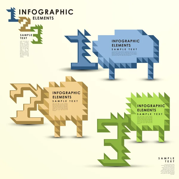 Abstract pixel infographics — Stock Vector