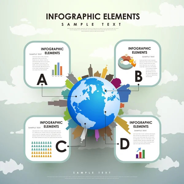 Infografías abstractas globo — Vector de stock