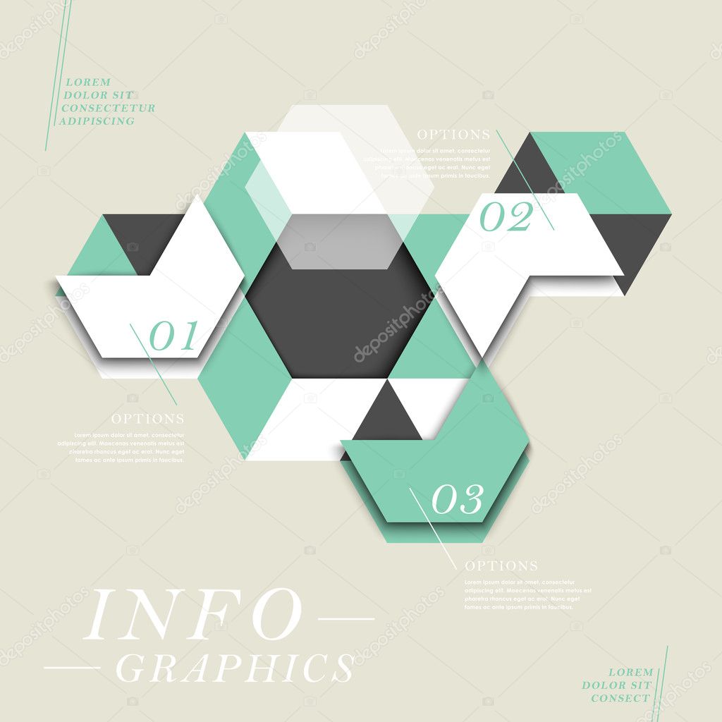 abstract hexagon infographics