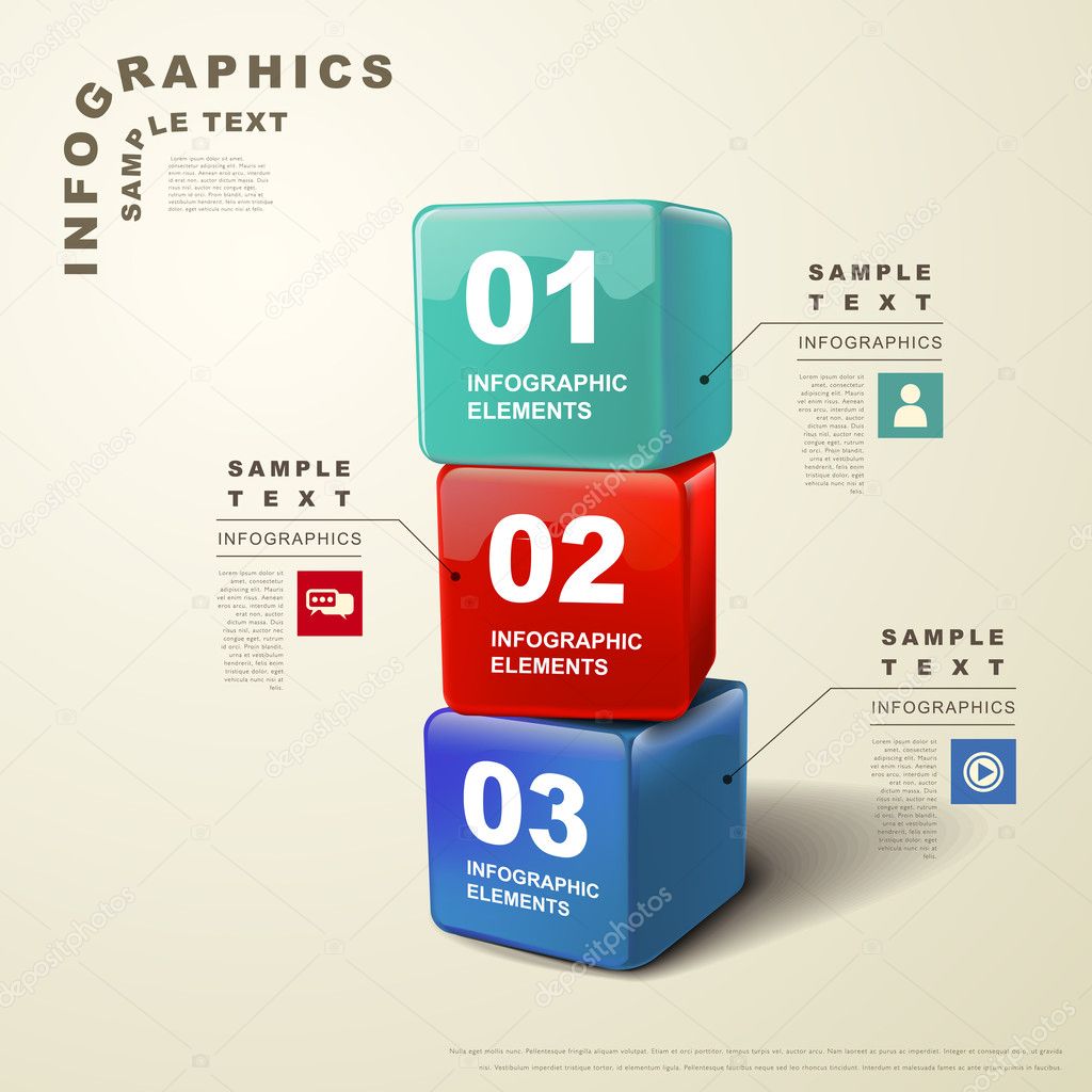 abstract 3d cube infographics