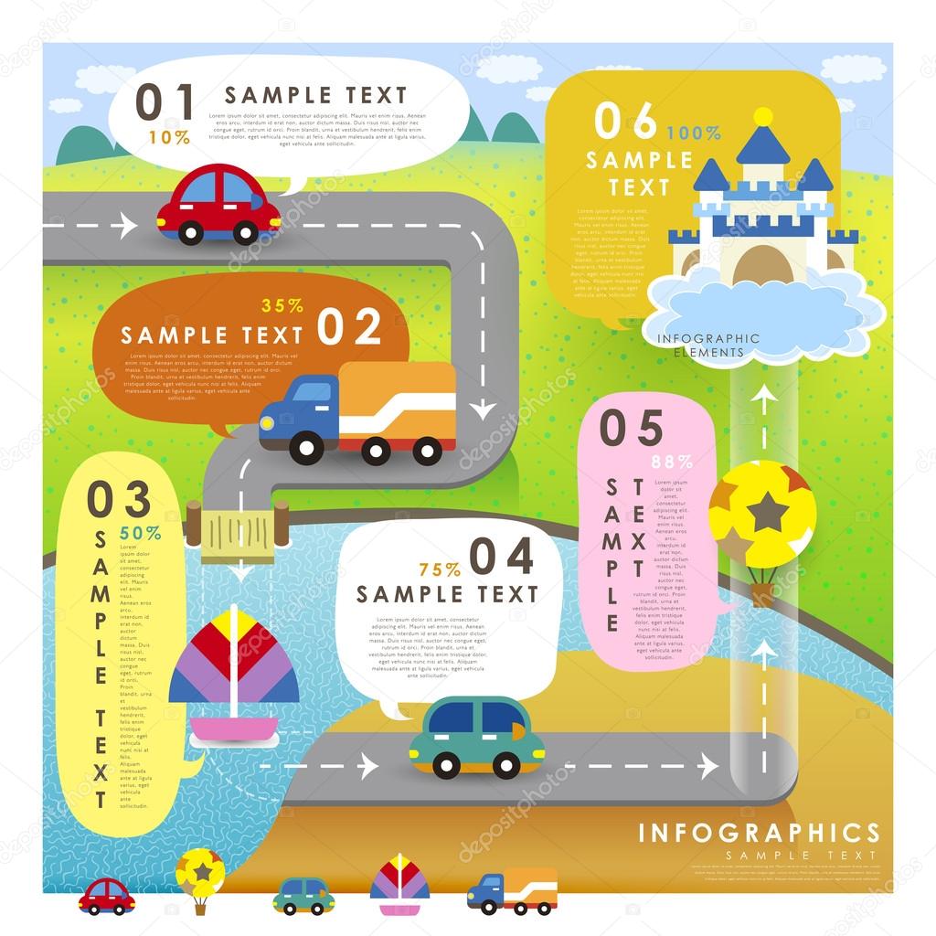 Cartoon style abstract flow chart infographics Stock Vector Image by ...