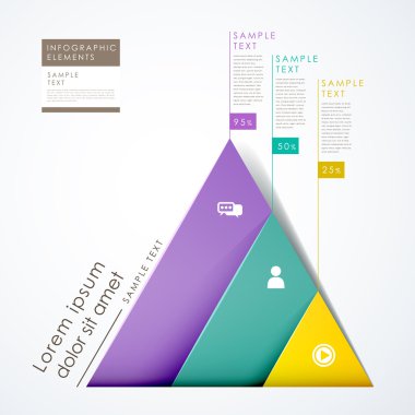 3d paper abstract pyramid infographics