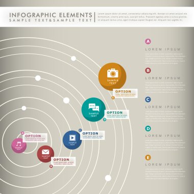 soyut konsantrik infographics izler