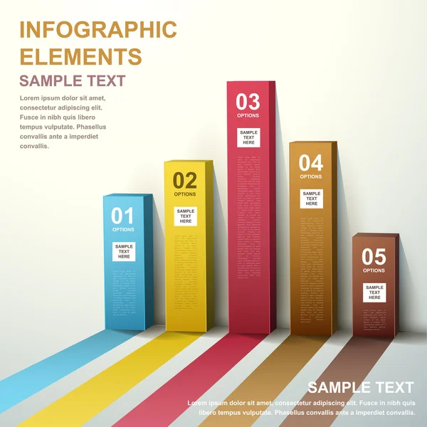 3d abstracto gráfico de barras infografías — Archivo Imágenes Vectoriales