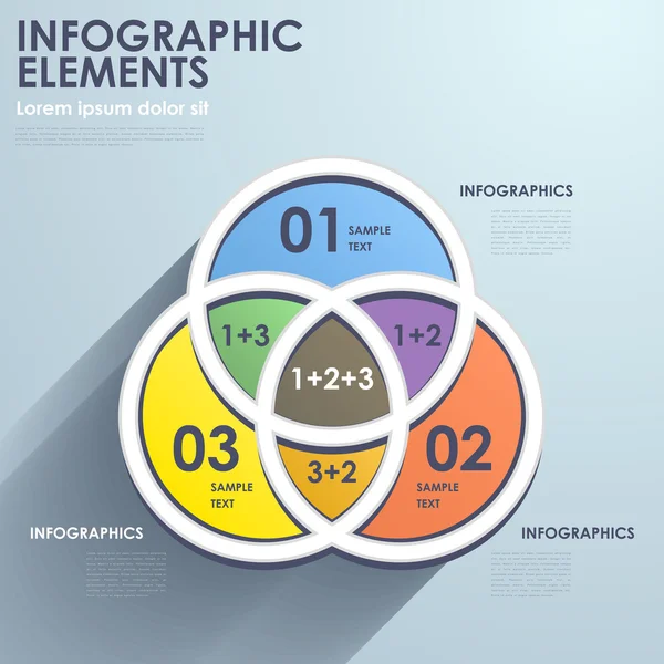 Estilo plano gráfico de intersecção abstrato infográficos — Vetor de Stock