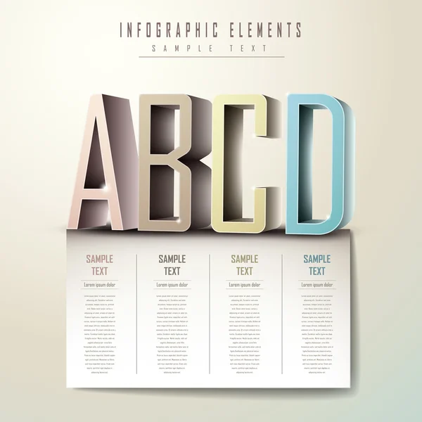 Abstract 3d alphabet infographics — Stock Vector