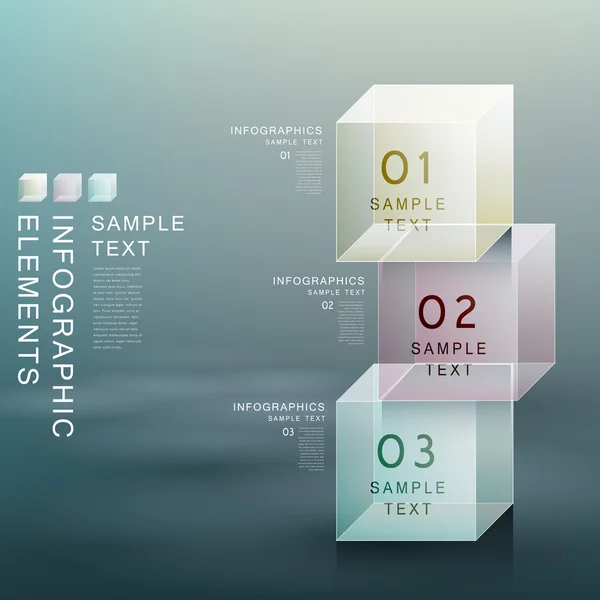 Infografías abstractas de cubos transparentes — Archivo Imágenes Vectoriales