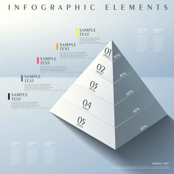 3D abstrakte Pyramideninfografiken — Stockvektor