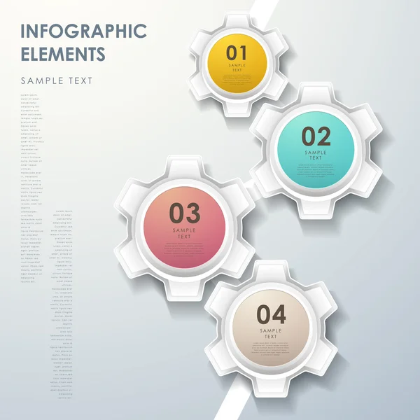 Resumo fluxograma da engrenagem infográficos — Vetor de Stock