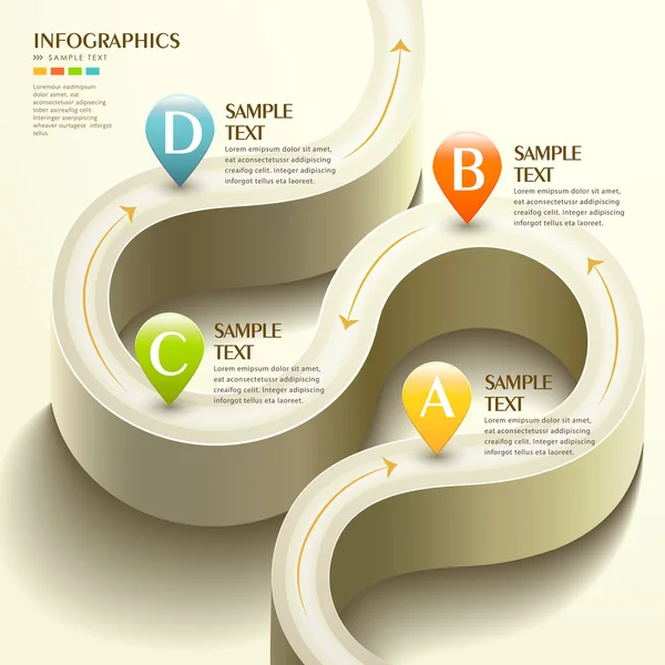 3D abstrakte Flussdiagramm-Infografiken — Stockvektor