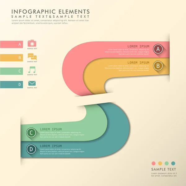 Style plat abstrait origami infographies — Image vectorielle