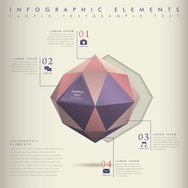 Laag poly stijl abstracte infographics — Stockvector