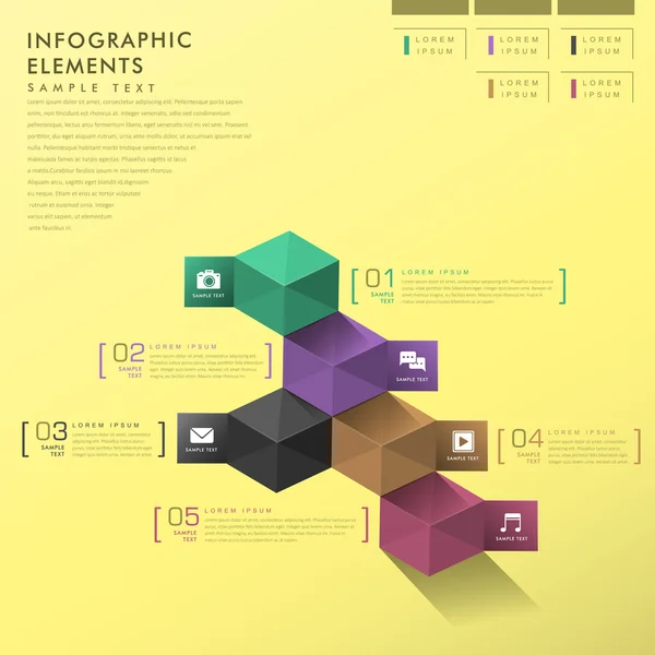 Astratto colorato trasparente scala infografica — Vettoriale Stock