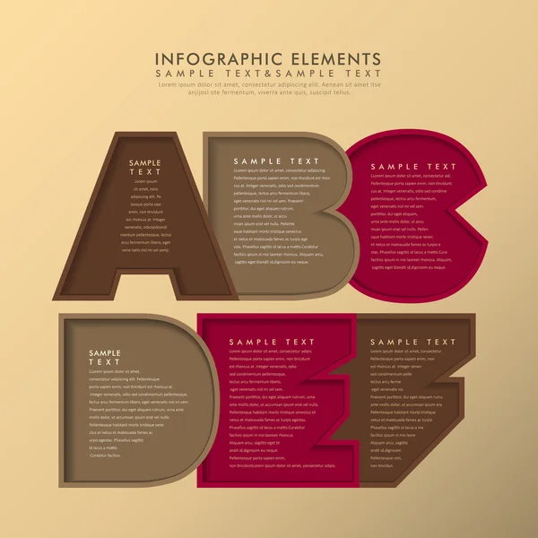 Resumo alfabeto tag infográficos — Vetor de Stock