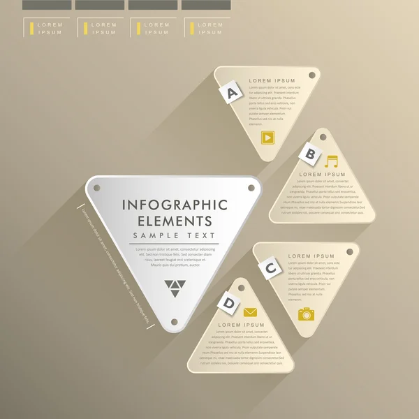 Estilo plano triángulo abstracto etiqueta infografías — Vector de stock