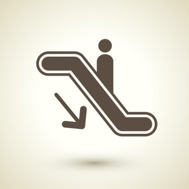Escalator down icon clipart