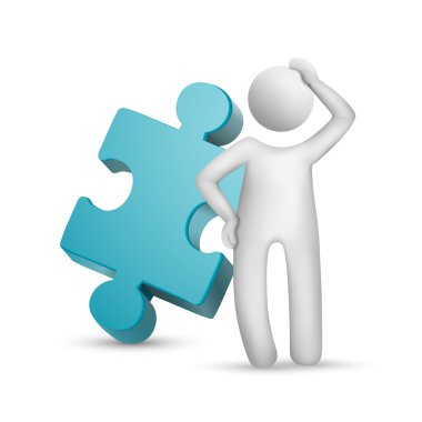 3d adam bir bulmaca ile düşünme