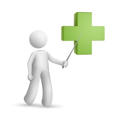 3d kişi yeşil haç işaret