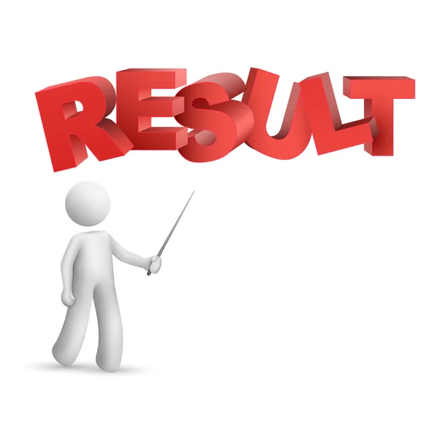 3d person pointing at a word "result" — Stock Vector