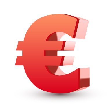Kırmızı euro simgesi