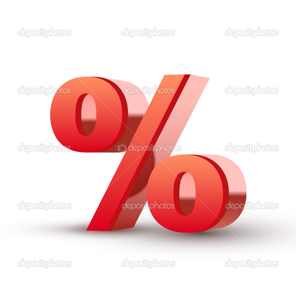 Red percent symbol