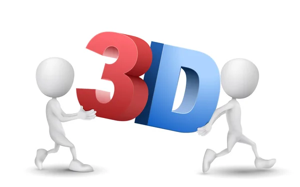 Dos personas llevaron una palabra 3d — Archivo Imágenes Vectoriales