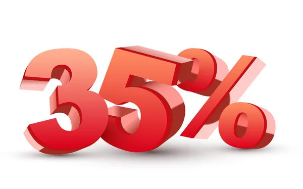 Símbolo del 35% — Vector de stock