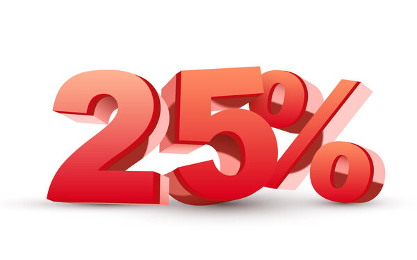 3d блестящая коллекция красных скидок - 25 процентов
